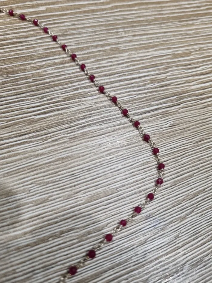 Collier "ELSA" Couleur : Argent- Pierres : Rubellite - photo numéro 4
