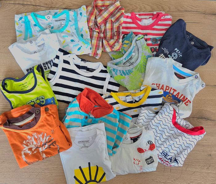 Lot de tee-shirt manche courte 12 mois