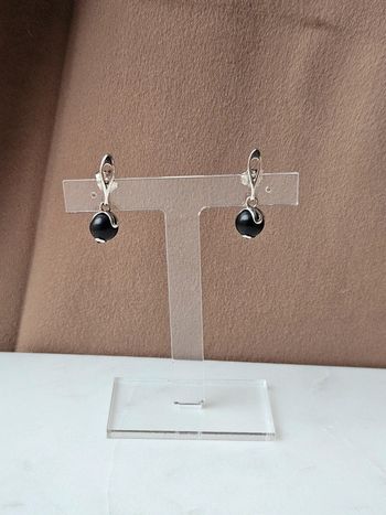 🔅 boucles d'oreilles argent et noir