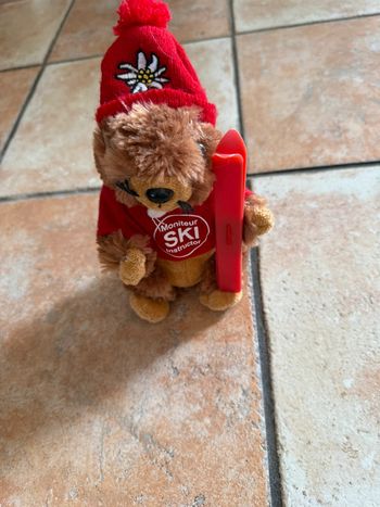 Peluche marmotte moniteur de ski