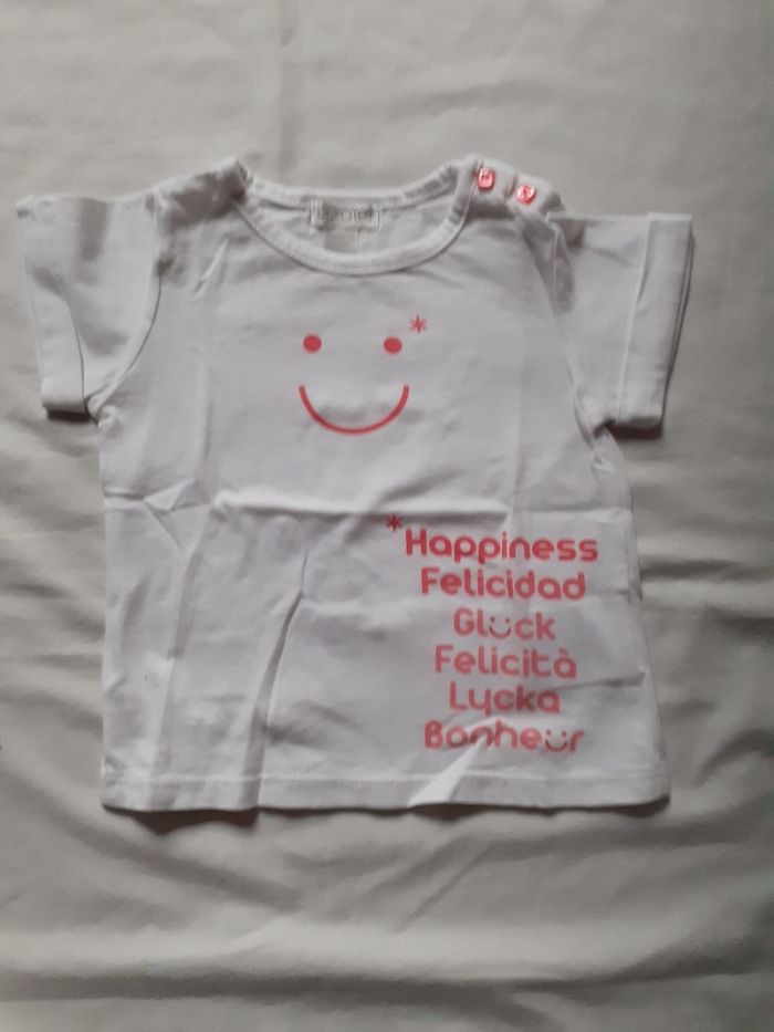 Tee-shirt blanc motif smile