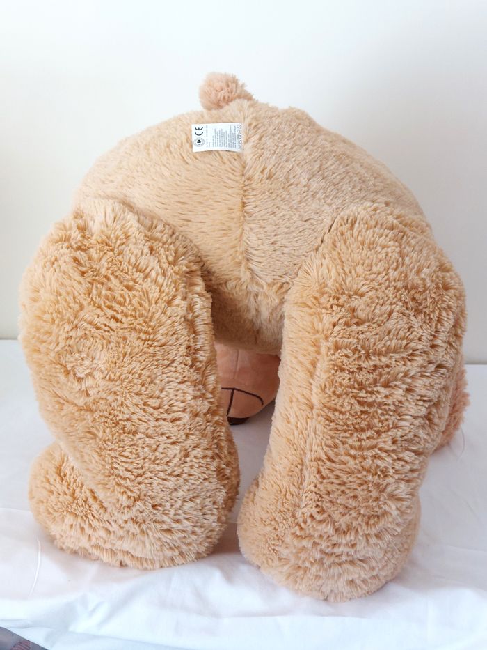 Grande peluche doudou ours géant beige 1 mètre Max & Sax Carrefour - photo numéro 4