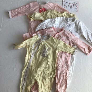 Lot 5 pyjamas fins fille 6 mois