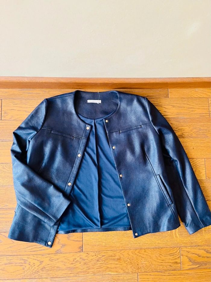 Sublime veste perfecto neuve armand thierry bleu marine taille 42 - photo numéro 2