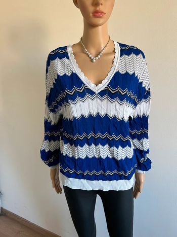 Pull bleu et blanc Morgan taille S comme neuf