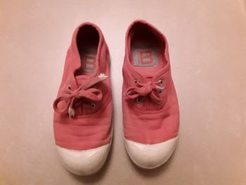 Tennis en toile rouge brique fille 29 BENSIMON TBE