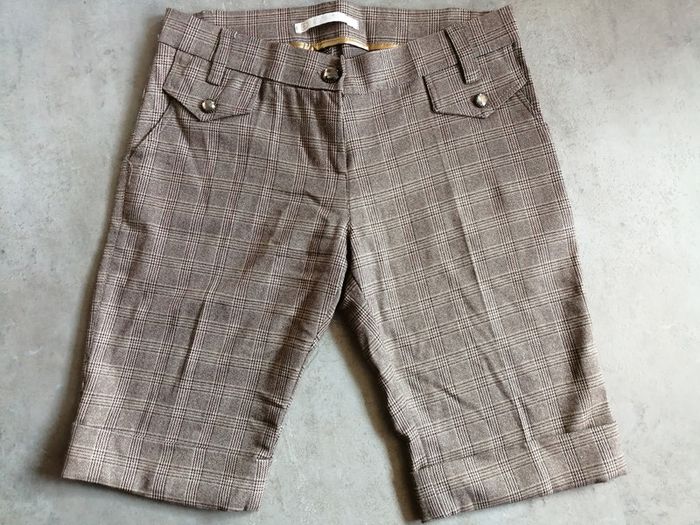 Bermuda à carreaux marron Taille 38 Strass