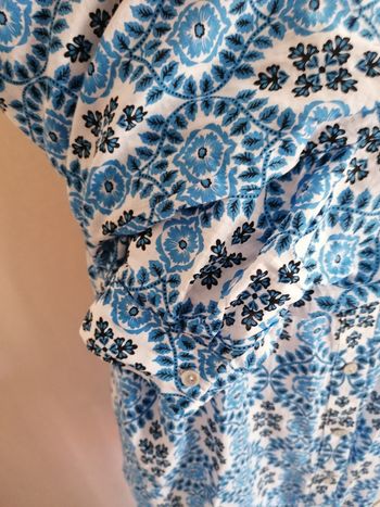 Robe été longue légère motifs fleurs bleu. T. 40/44. Zara 