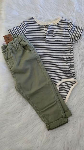 NEUFS (NON PORTÉS) 💙😍🥰 ensemble bodie mc côtelé et jeans relax 36mois garçon 🥰😍💙