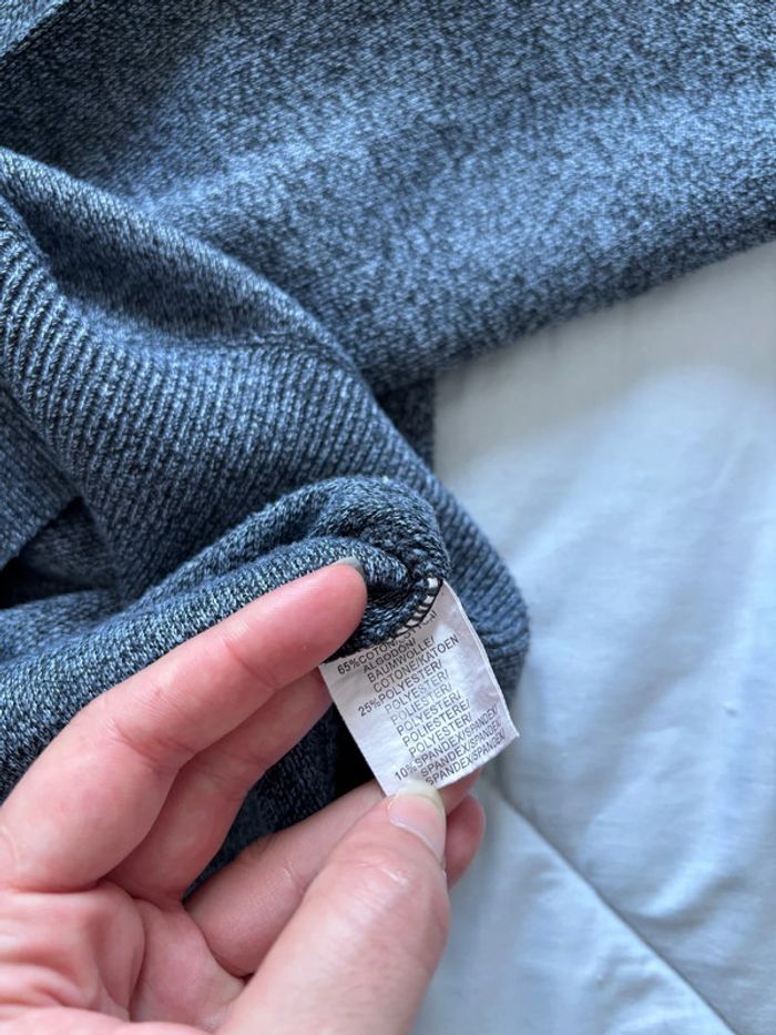 Pull gris noir chine début 2000 y2k homme col V bouton coton taille M - photo numéro 7