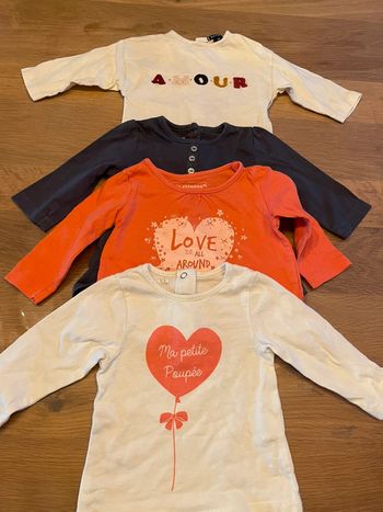 Lot tee shirt manches longues 3 mois