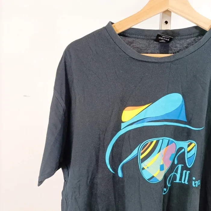 T-shirt gris foncé imprimé graphique One Serie coupe droite taille XL A1472 - photo numéro 3