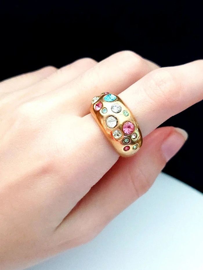 bague jonc en plaqué or vintage taille 55 - photo numéro 4