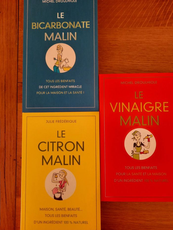 Coffret 3 livres citron vinaigre bicarbonate malins - photo numéro 2
