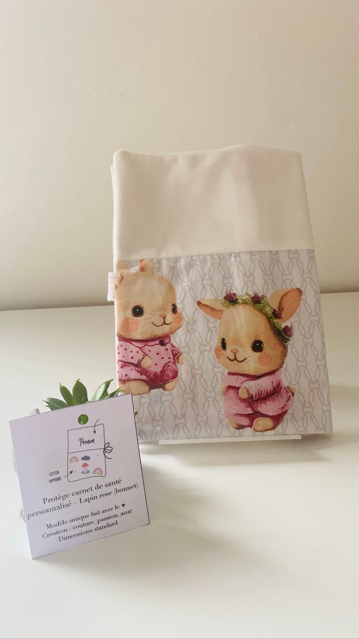 Protège carnet de santé personnalisable bébé enfant prénom bonnet - photo numéro 2