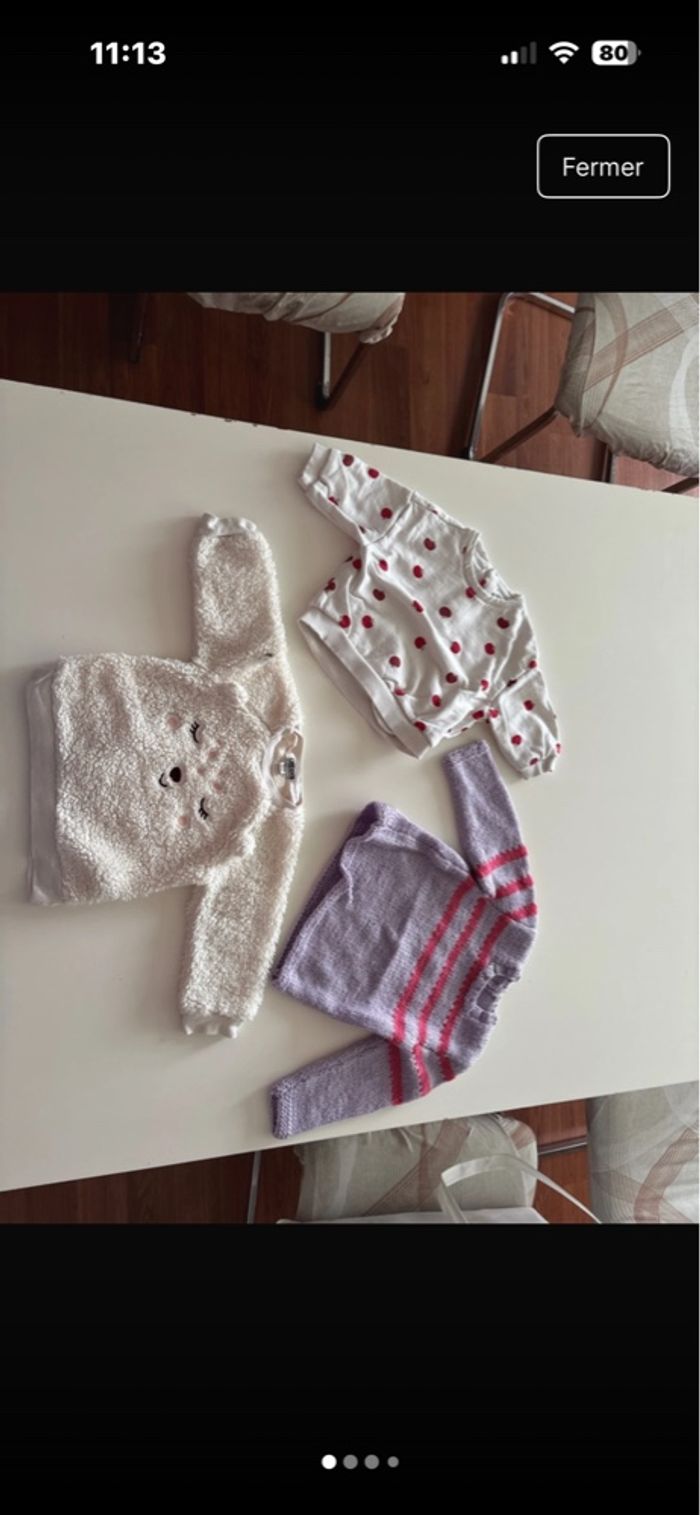 Lot de 3 pulls taille 12 mois - photo numéro 3
