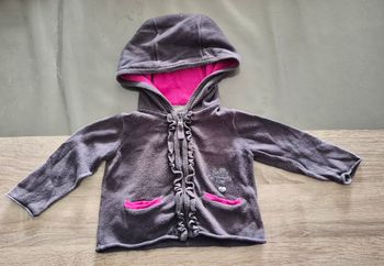 Gilet à capuche Orchestra - Gris & Rose - 6 mois (67cm)