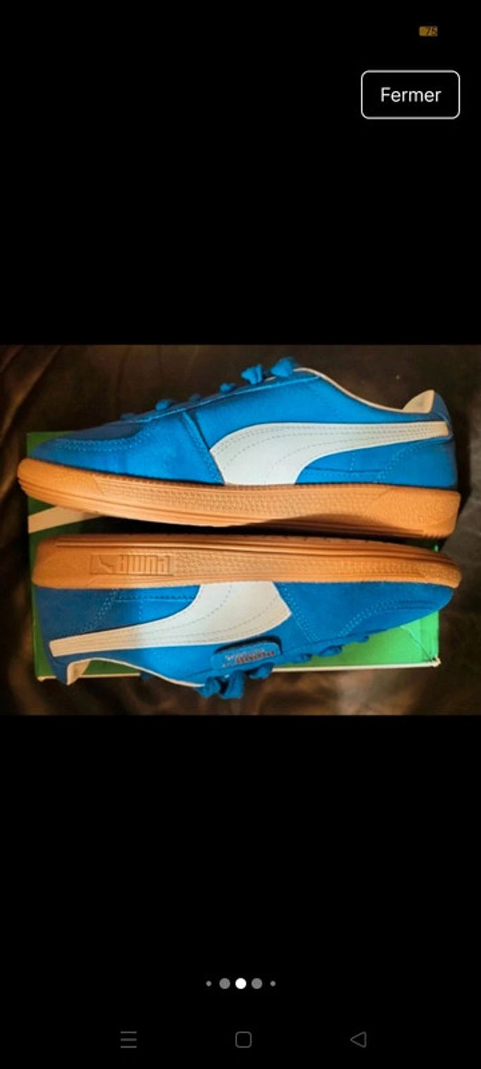 Baskets Puma Palermo bleues électriques neuves - photo numéro 10