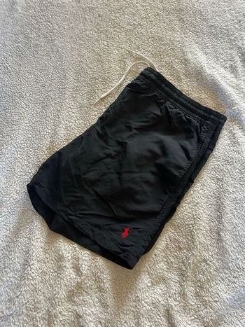 Short/ maillot de bain noir Ralph Lauren avec logo brodé rouge