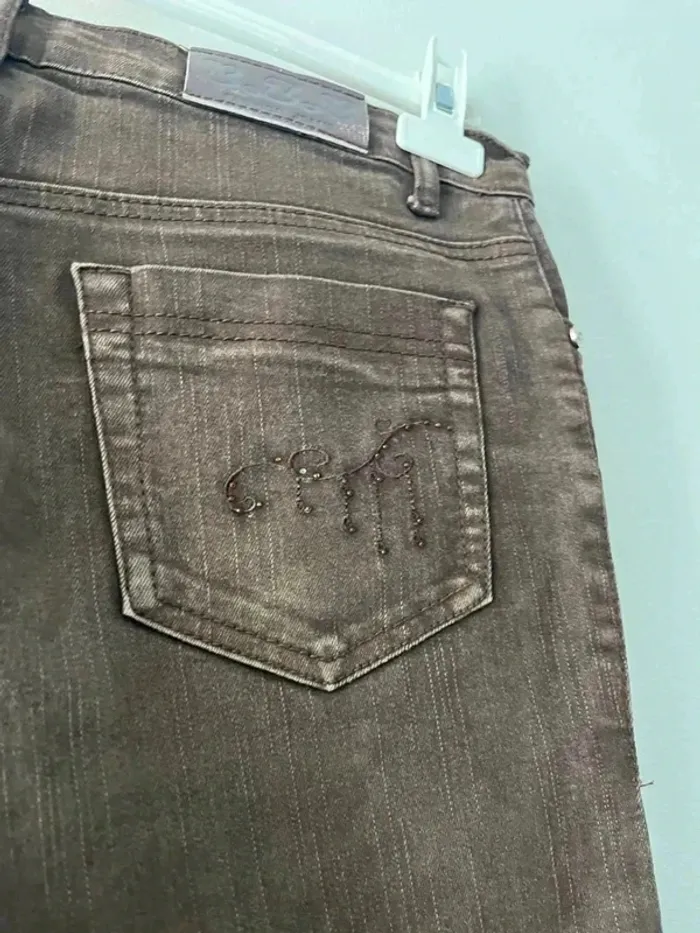 Pantalon jeans Marron - Taille M - photo numéro 8