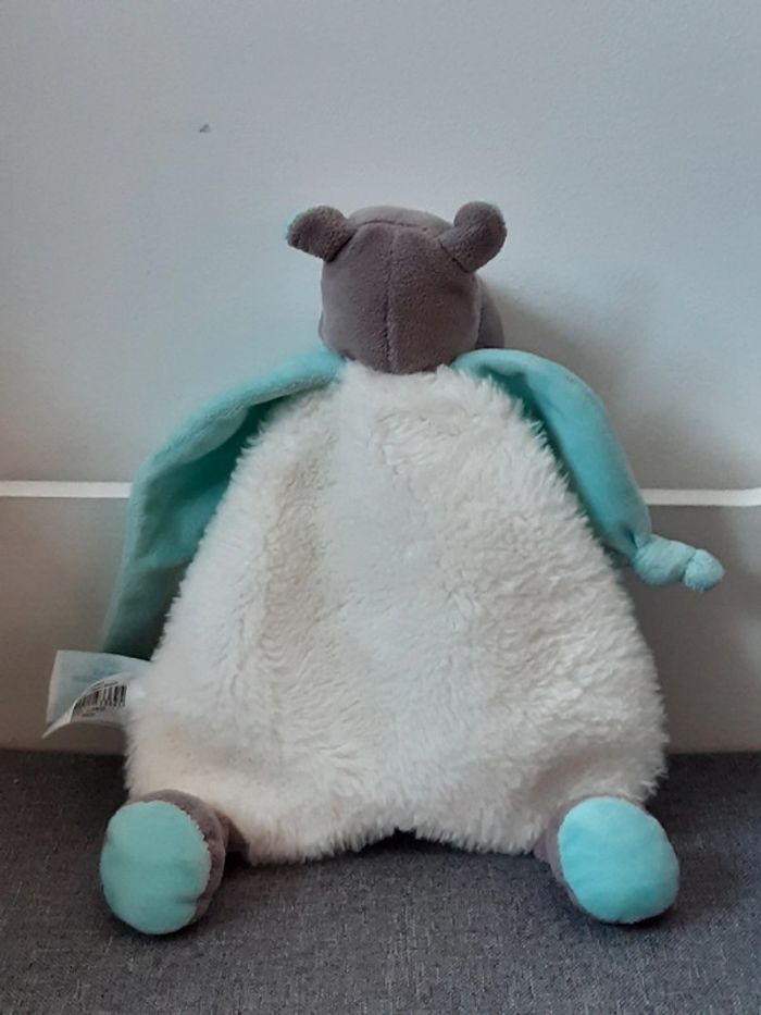 Peluche / doudou Baby Nat : Hippopotame Bleu et blanc - photo numéro 9