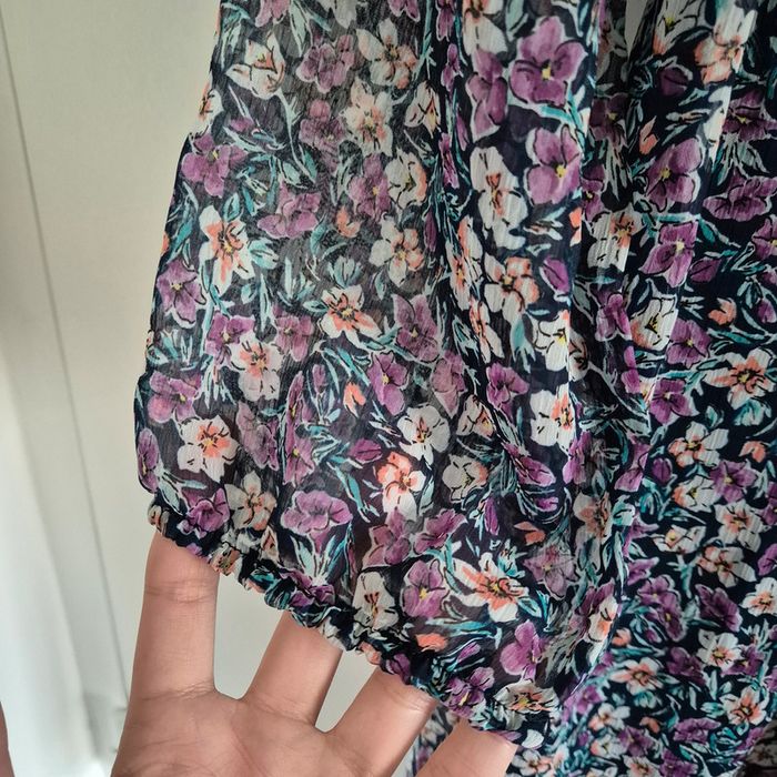 Robe fleurie mi longue en mousseline très bon état - TQF Collection - Taille M : 38 - 40 - photo numéro 4