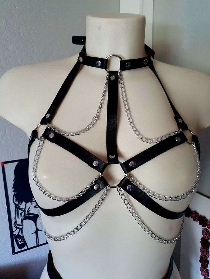 Ceinture de corps et chainette festival bondage bdsm costume - photo numéro 2