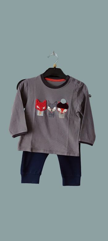 Ensemble tee-shirt + pantalon garçon - T. 12 mois