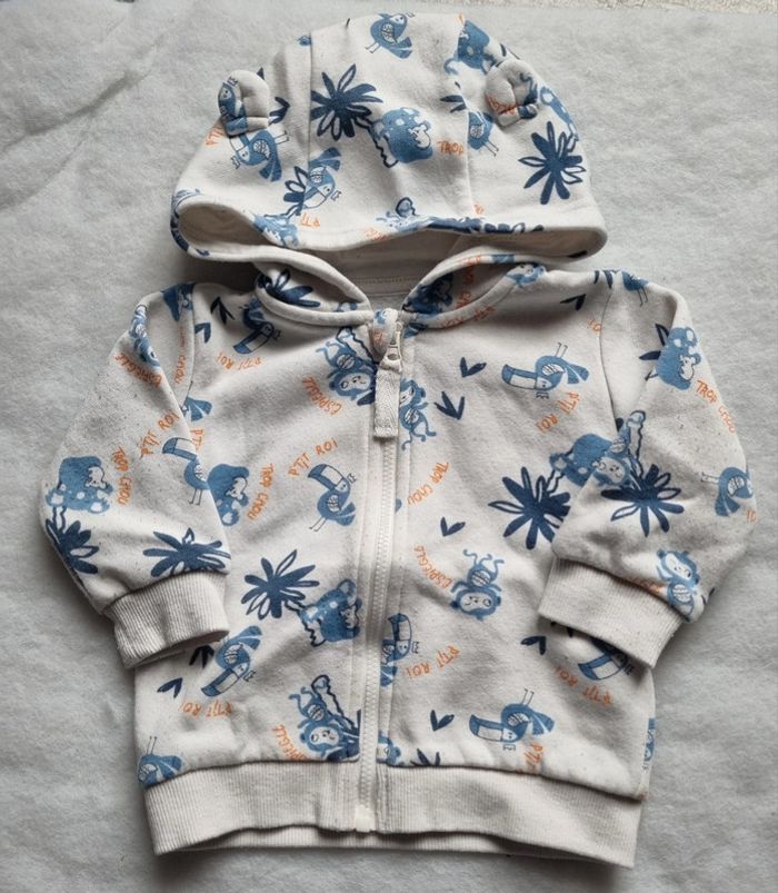 Veste intérieur polaire motifs jungle 6 mois