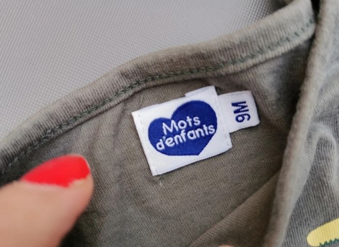 Tee-shirt MC 9 mois garçon mots d enfants - photo numéro 3