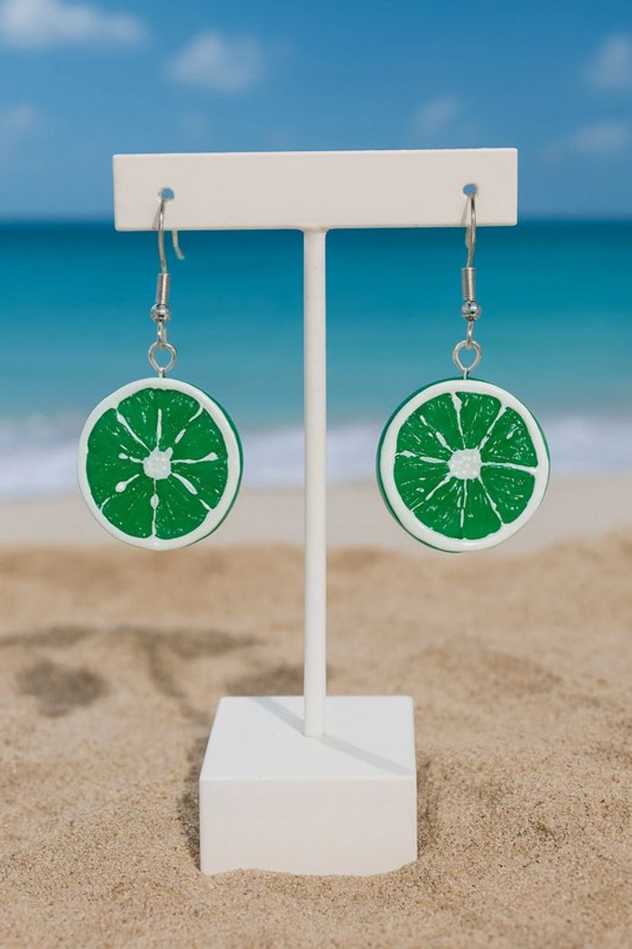 Boucles d’oreilles citron vert