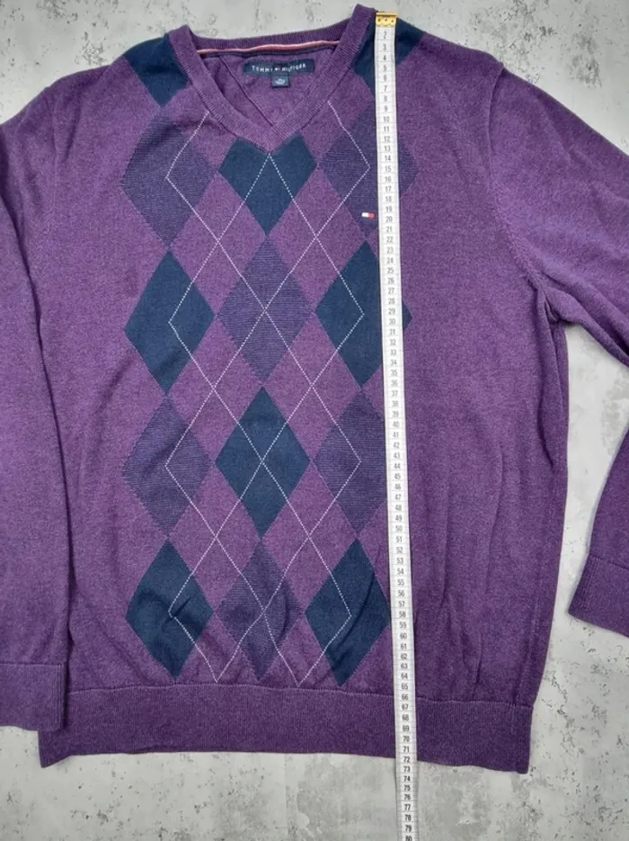 Pull col V Tommy Hilfiger violet, XL Hommes - photo numéro 9
