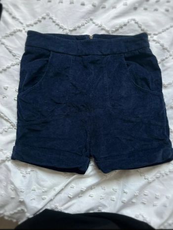 Short en velour bleu