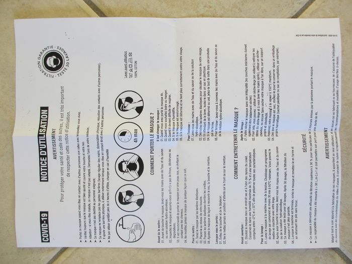 Lot de 5 masques barrière en tissu DIM – Catégorie 1 - photo numéro 3