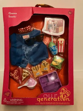 Tenue vendeuse de snack pour poupée