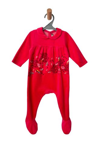 Pyjama (dors-bien) rose fuchsia en velours à col claudine - Catimini 9 mois