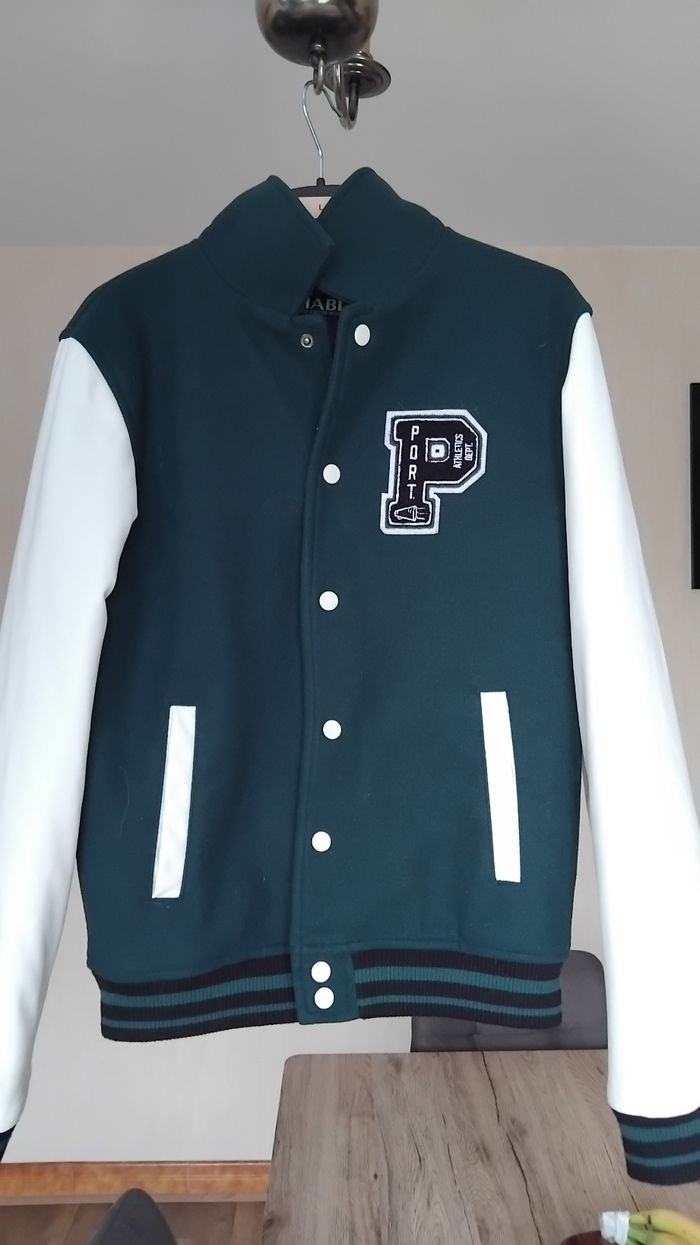 Blouson  vert et ecru