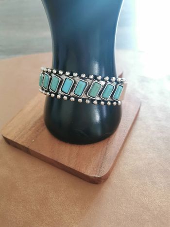 Bracelet manchette style country turquoise