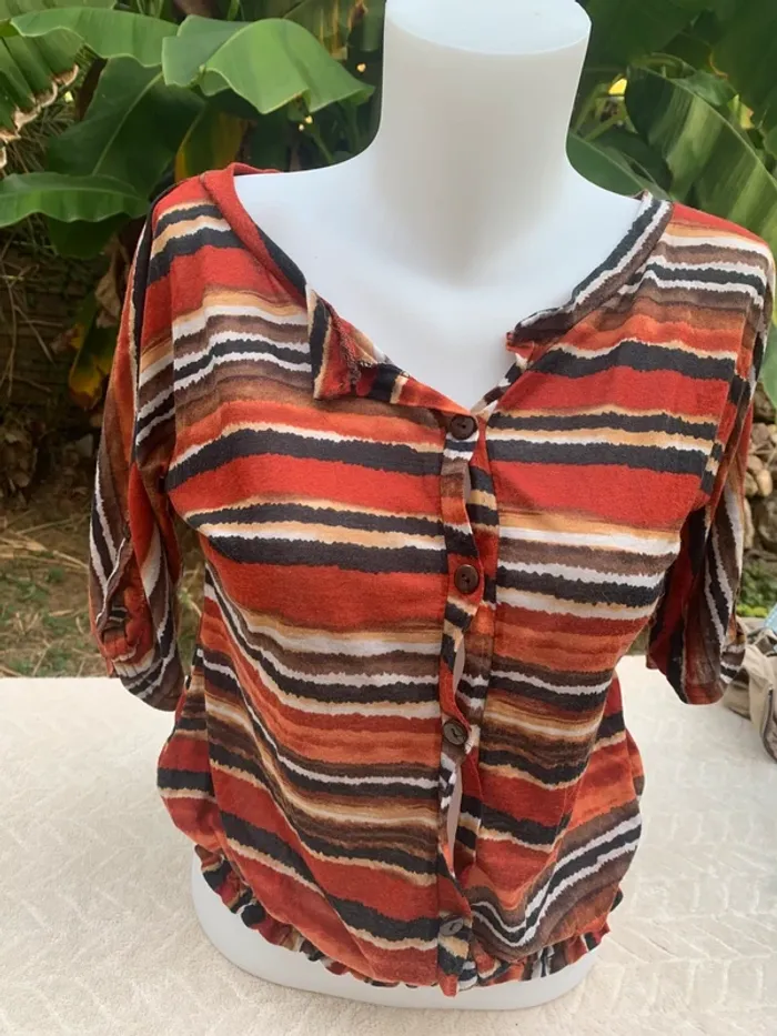 Blouse vintage manches 3/4 taille 36 - photo numéro 6