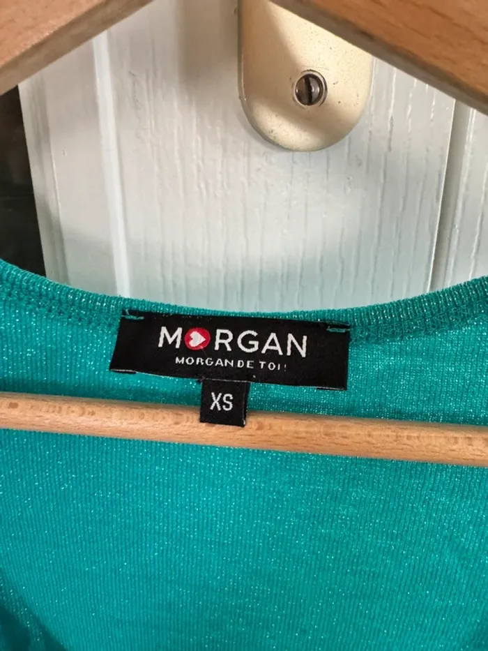 Débardeur brillant vert Morgan taille XS en TBE - photo numéro 3