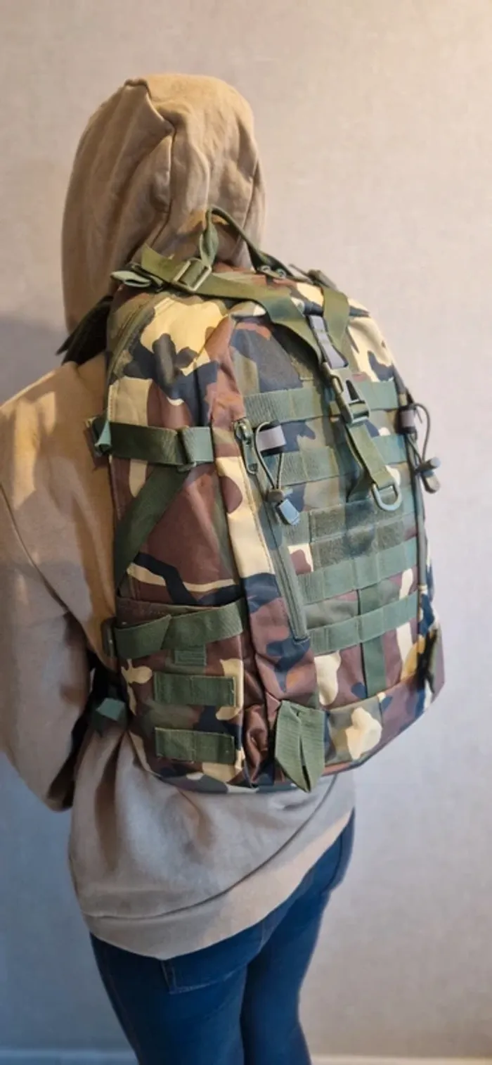 Sac à dos multipoches tactique camouflage 25l - photo numéro 3