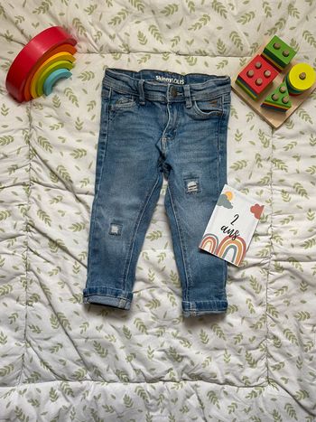 jean bleu skinny effet usé tape à l'oeil 2 ans taille réglable