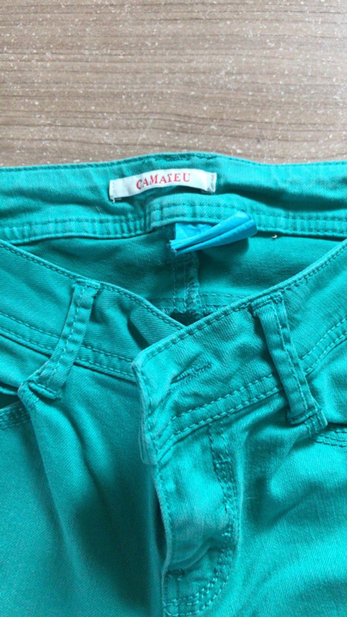 Pantalon jean vert femme - photo numéro 2