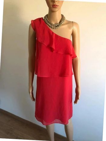 Robe rose rouge neuve avec volants Naf Naf taille L