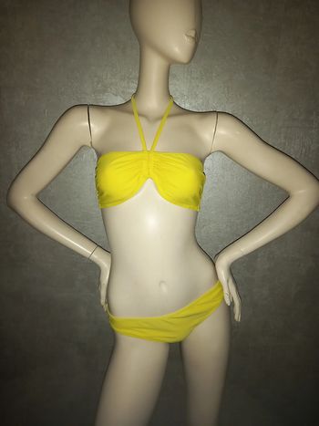 maillot de bain 2 pièces jaune eldys taille 40