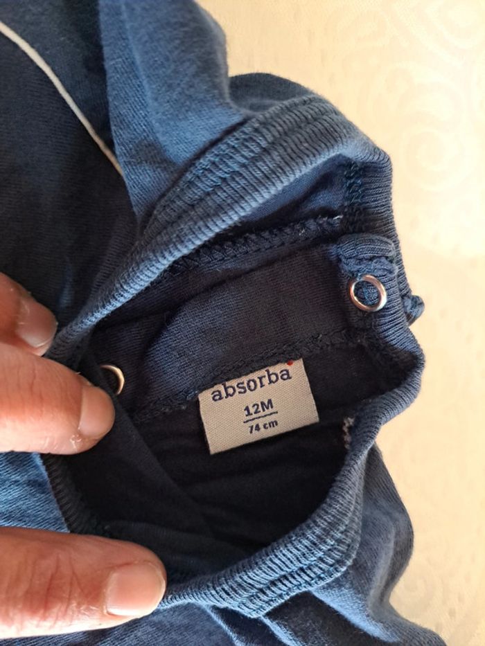 Ensemble short Tee-shirt bleu absorba 12mois - photo numéro 4