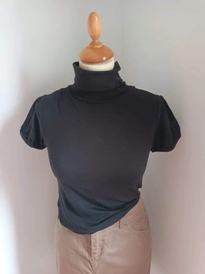 T-shirt manches courtes ballons col roulé