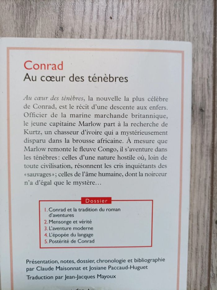 Livre "Au coeur des ténèbres" Conrad neuf - photo numéro 3