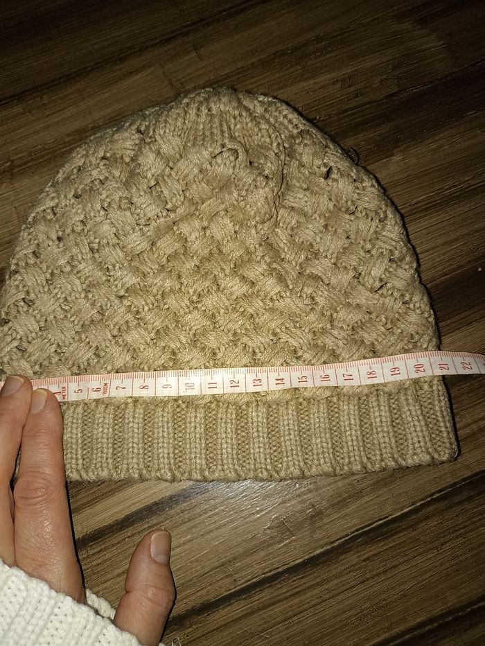 Bonnet Beige Tressé Hiver Doux et Chaud - photo numéro 4