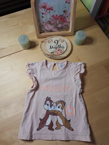 T-shirt manches courtes pour fille taille 9mois marque Disney très bon état